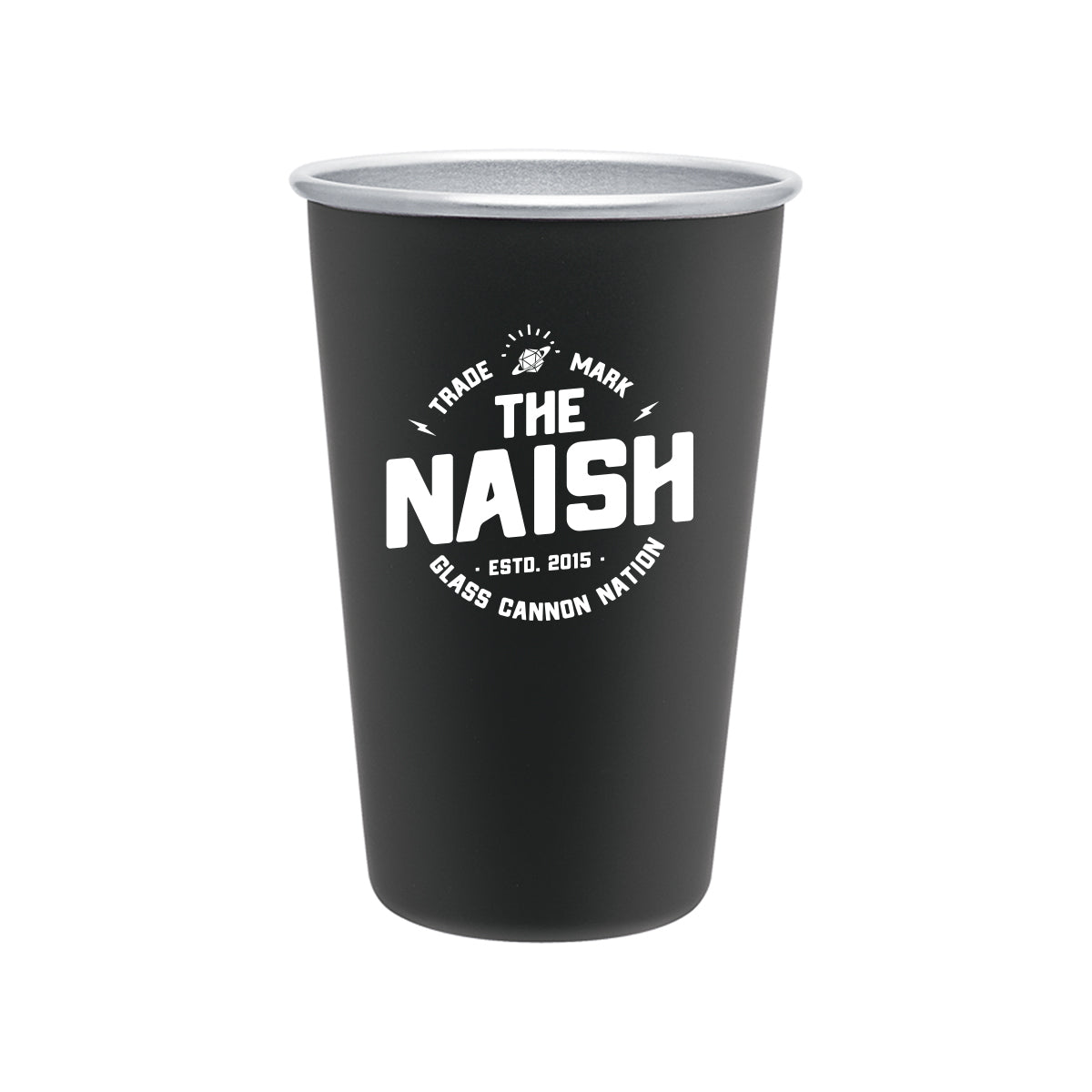 The Naish Stainless Steel 16oz Pint Glass