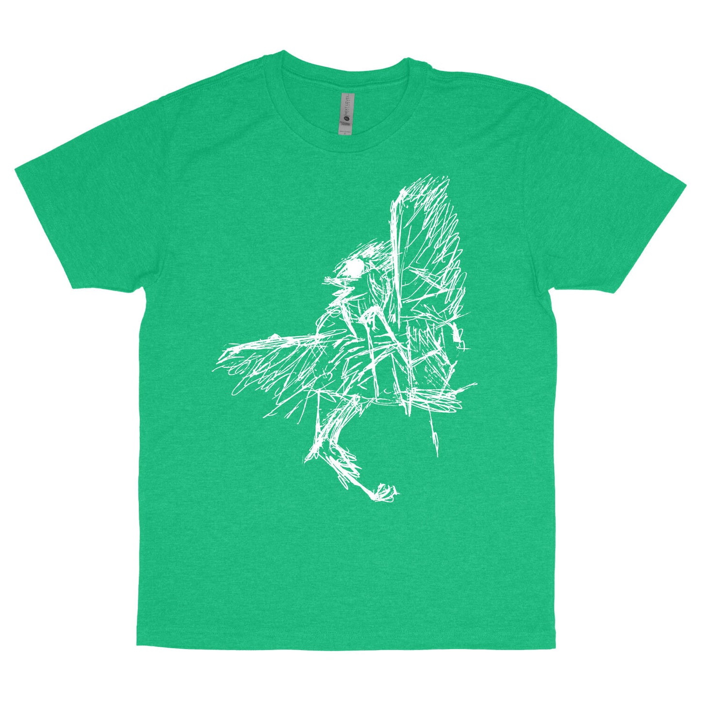 Bird Sketch Unisex Kelly Green T-Shirt