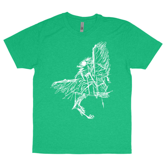 Bird Sketch Unisex Kelly Green T-Shirt